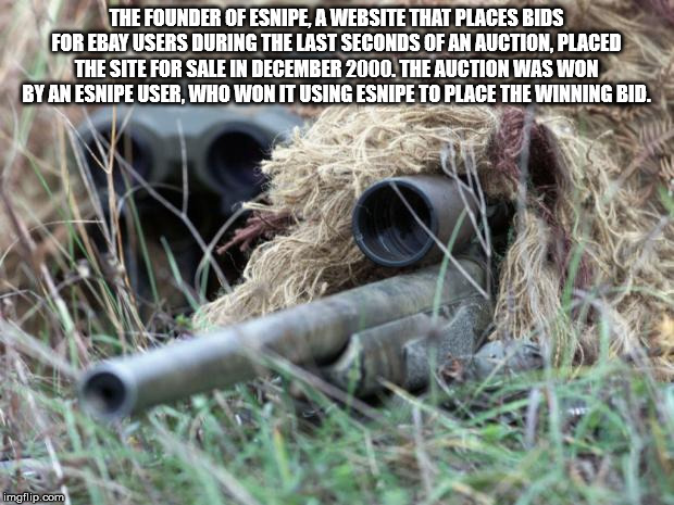 bow sniper texture pack - The Founder Of Esnipe A Website That Places Bids For Ebay Users During The Last Seconds Of An Auction, Placed The Site For Sale In . The Auction Was Won By An Esnipe User, Who Won It Using Esnipe To Place The Winning Bid. imgflip