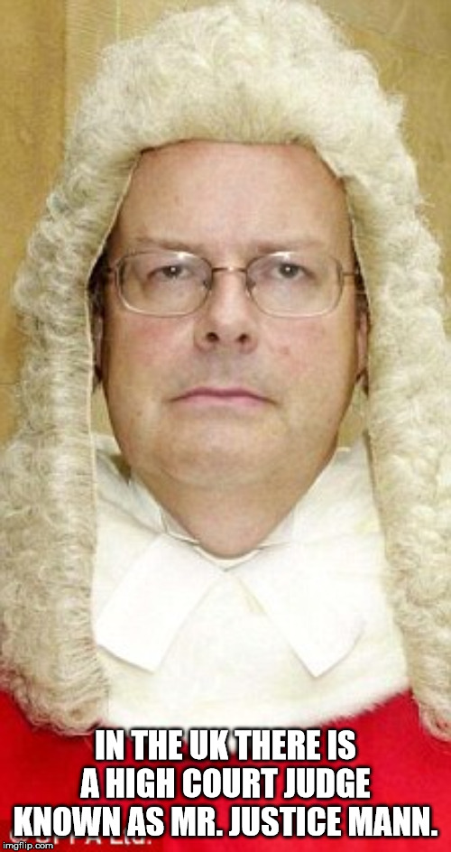 senior citizen - In The Uk There Is A High Court Judge Known As Mr.Justice Mann. imgflip.com