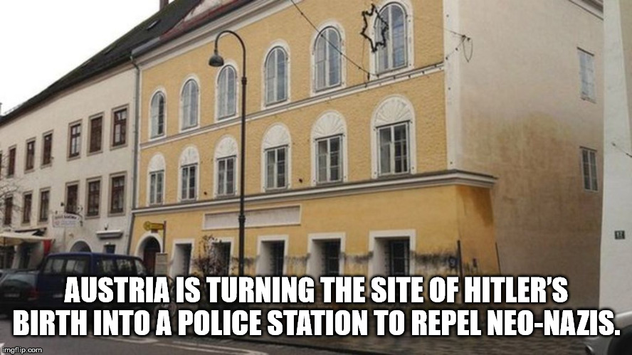 hitler birthplace memorial stone - Austria Is Turning The Site Of Hitler'S Birth Into A Police Station To Repel NeoNazis. imgflip.com