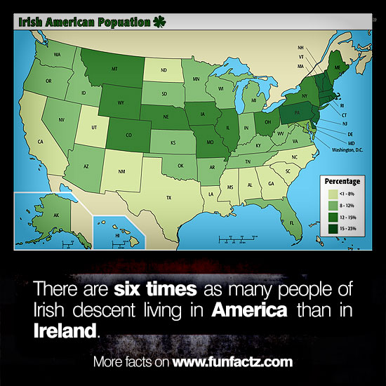 irish americans map - Irish American Popuation 3 Za 5 Washington, Dc Percentage 152016 There are six times as many people of Irish descent living in America than in Ireland. More facts on