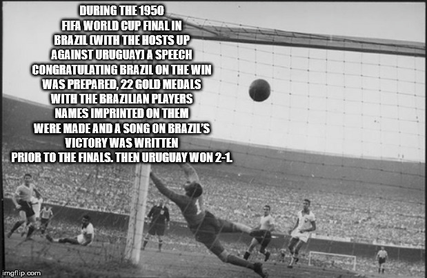 world cup 1950 - During The 1950 Fifa World Cup Final In Brazil With The Hosts Up Against Uruguay A Speech Congratulating Brazil On The Win Was Prepared, 22 Gold Medals With The Brazilian Players Names Imprinted On Them Were Made And A Song On Brazil'S Vi