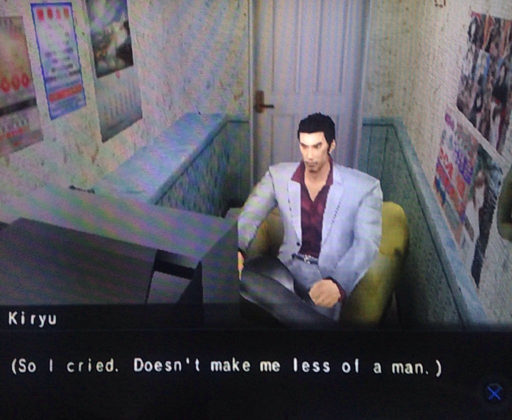 kiryu crying - Kiryu So I cried. Doesn't make me less of a man.