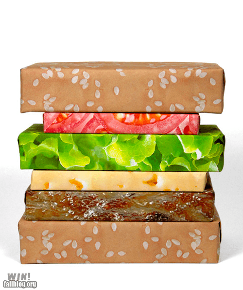 cheeseburger wrapping paper - Win! failblog.org