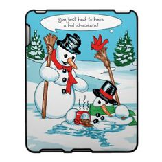 funny snowman cartoon - U tbed to ha hot chocolate!