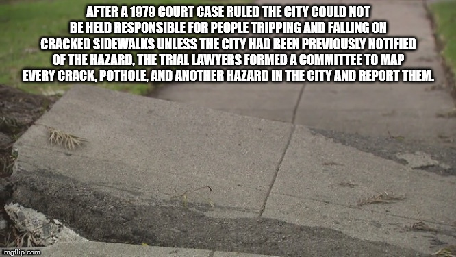 st. louis blues - After A 1979 Court Case Ruled The City Could Not Be Held Responsible For People Tripping And Falling On Cracked Sidewalks Unless The City Had Been Previously Notified Of The Hazard, The Trial Lawyers Formed A Committee To Map Every Crack