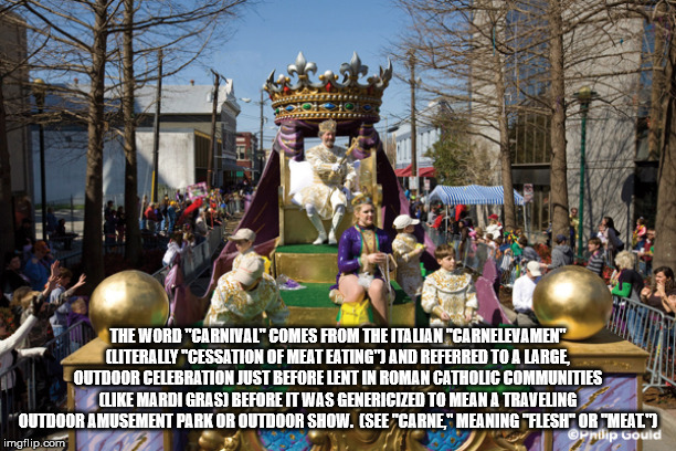 crowd - .. The Word "Carnival" Comes From The Italian "Carnelevamen" Literally Cessation Of Meat Eating" And Referred To A Large Loutdoor Celebration Just Before Lent In Roman Catholic Communities C Mardi Gras Before It Was Genericized To Mean A Traveling