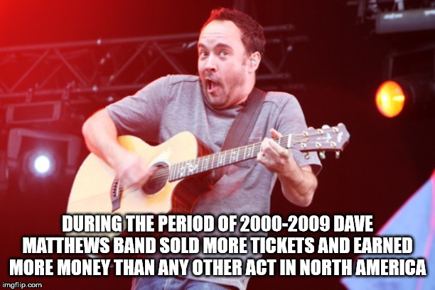 house on the rock - During The Period Of 20002009 Dave Matthews Band Sold More Tickets And Earned More Money Than Any Other Act In North America imgflip.com