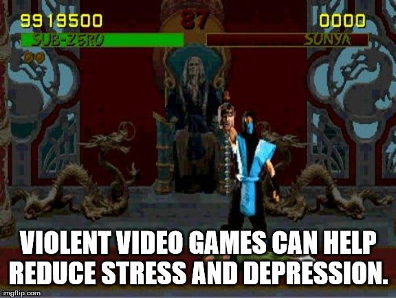 mortal kombat 1 - 9919500 0000 Sonya Violent Video Games Can Help Reduce Stress And Depression. imgflip.com