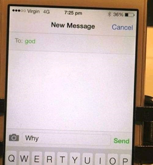 electronics - ...co Virgin 4G % 36% D New Message Cancel To god a Why Send Qwertyuiopl