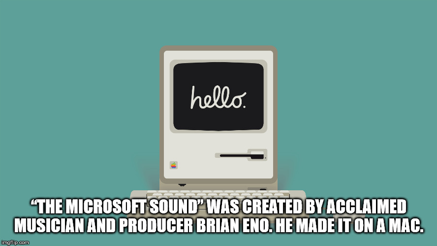 2 minutos - hello "The Microsoft Sound Was Created By Acclaimed Musician And Producer Brian Eno. He Made It On A Mac. imgflip.com