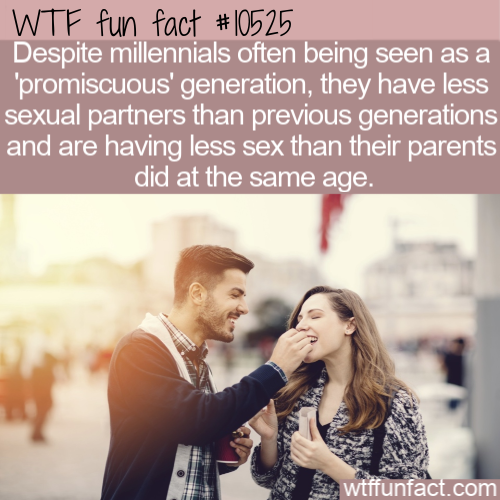 guy being nice to girl - Wtf fun fact Despite millennials often being seen as a 'promiscuous' generation, they have less sexual partners than previous generations and are having less sex than their parents did at the same age. wtffunfact.com