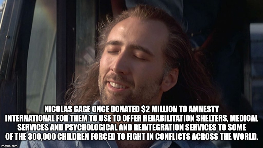 pacman shirt - Nicolas Cage Once Donated $2 Million To Amnesty International For Them To Use To Offer Rehabilitation Shelters, Medical Services And Psychological And Reintegration Services To Some Of The 300,000 Children Forced To Fight In Conflicts Acros