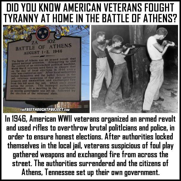 battle of athens tennessee - Did You Know American Veterans Fought Tyranny At Home In The Battle Of Athens? 2A 102 Battle Of Athens August 12. 1946 The Battle of Athens was an armed revolt that gained national attention. Attempting to end the control of a