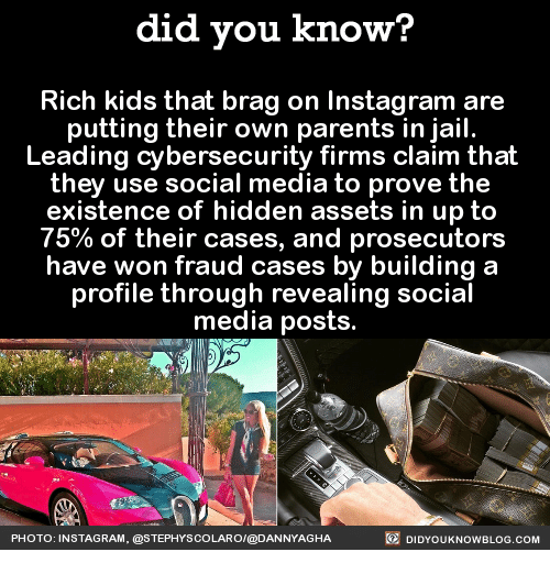 parma ohio meme - did you know? Richitting iberial Rich kids that brag on Instagram are putting their own parents in jail. Leading cybersecurity firms claim that they use social media to prove the existence of hidden assets in up to 75% of their cases, an