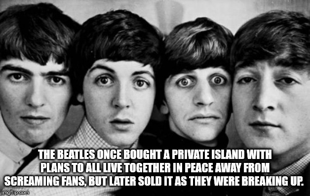 norman parkinson the beatles - The Beatles Once Bought A Private Island With Plans To All Live Together In Peace Away From Screaming Fans, But Later Sold It As They Were Breaking Up imgflip.com
