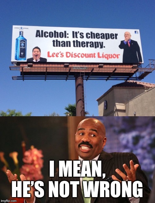 just because you did it doesn t mean your guilty - Alcohol It's cheaper than therapy. Lee's Discount Liquor I Mean. He'S Not Wrong imgflip.com