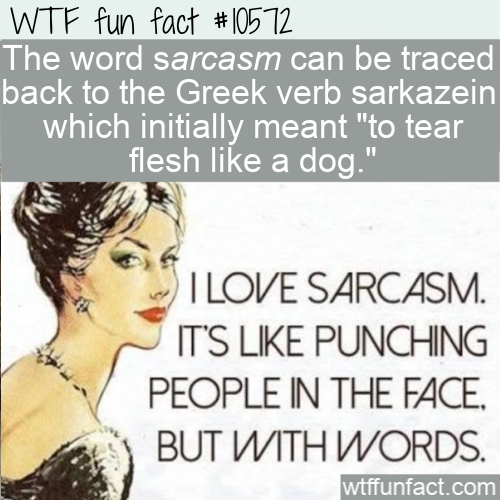 hairstyle - Wtf fun fact The word sarcasm can be traced back to the Greek verb sarkazein which initially meant "to tear flesh a dog." I Love Sarcasm. It'S Punching People In The Face. But With Words. wtffunfact.com