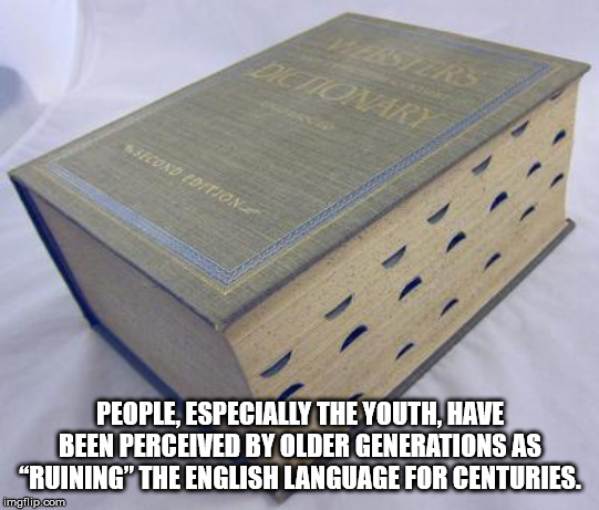 box - Vad Edition People, Especially The Youth, Have Been Perceived By Older Generations As "Ruining The English Language For Centuries. imgflip.com