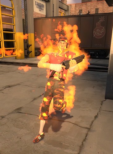 tf2 scout on fire