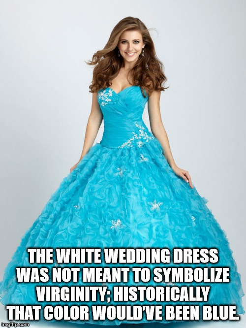 facts - foul bachelor frog - The White Wedding Dress Was Not Meant To Symbolize Virginity Historically That Color Would'Ve Been Blue. imgflip.com