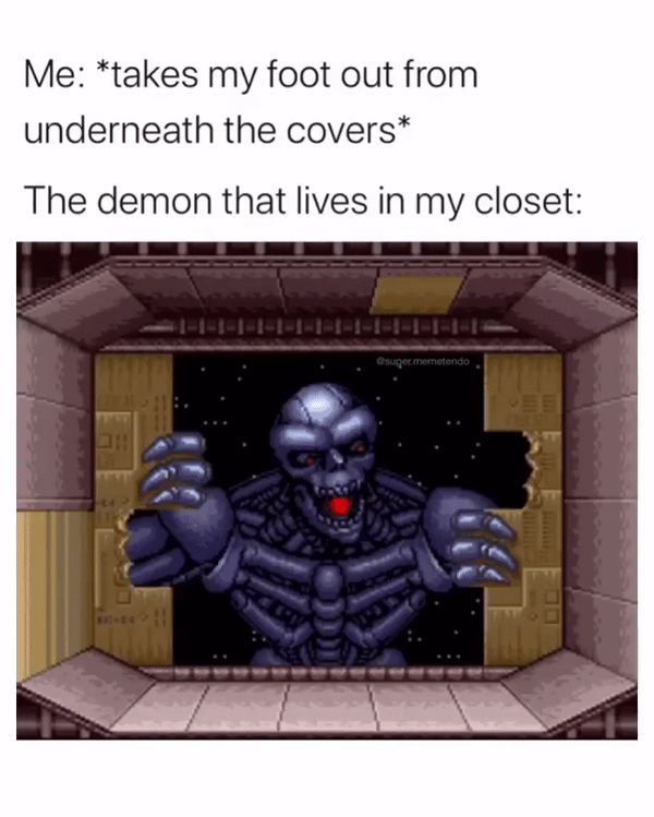 contra 3 the alien wars - Me takes my foot out from underneath the covers The demon that lives in my closet