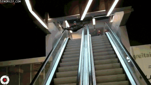 funny escalator gifs