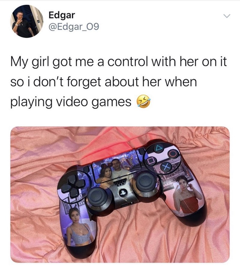 game controller - Edgar My girl got me a control with her on it so i don't forget about her when playing video games
