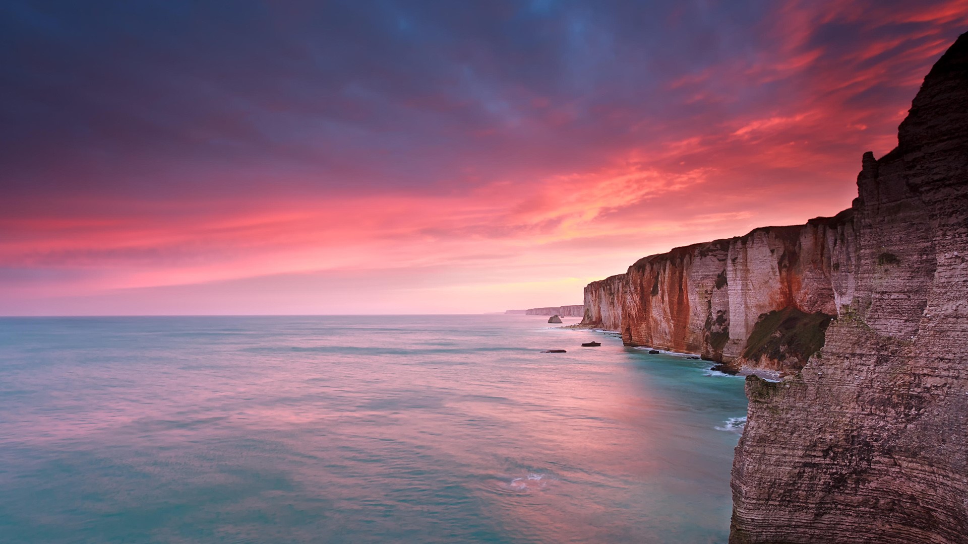 cliffs of etretat sunrise