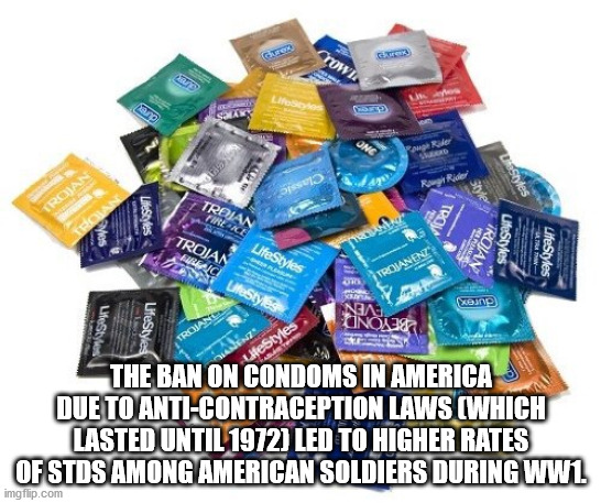 condom variety - un ou Troian Lifestyles Ufestyles LifeStyles UleStyles Trojanen Leste XeID Na Cinovo Etcs The Ban On Condoms In America Due To AntiContraception Laws Which Lasted Until 1972 Led To Higher Rates Of Stds Among American Soldiers During WW1 i