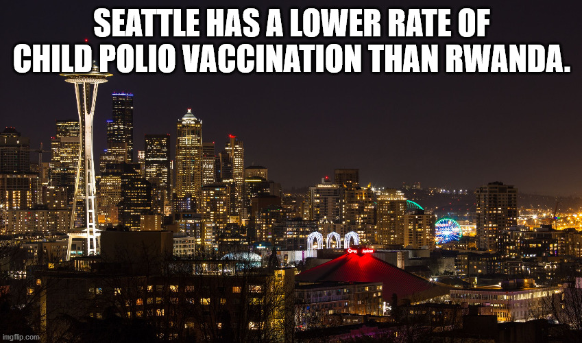 seattle - Seattle Has A Lower Rate Of Child Polio Vaccination Than Rwanda. 19 Ts imgflip.com