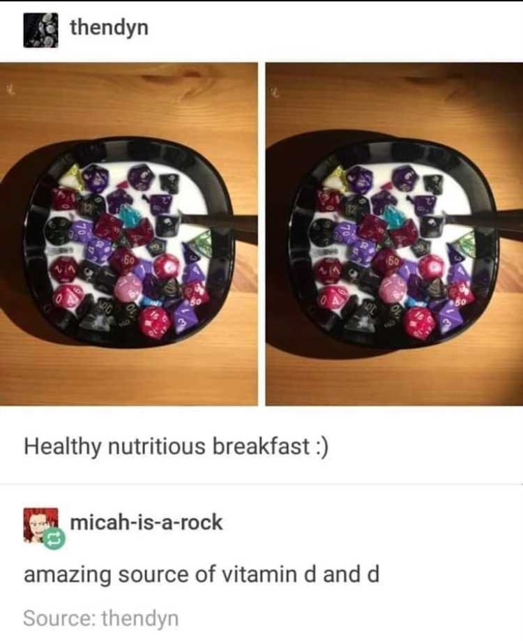 Dungeons & Dragons - thendyn Healthy nutritious breakfast micahisarock amazing source of vitamin d and d Source thendyn