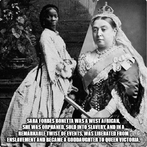 queen victoria sara forbes bonetta - Sara Forbes Bonetta Was A West African, She Was Orphaned, Sold Into Slavery, And In A Remarkable Twist Of Events, Was Uberated From A Enslavement And Became A Goddaughter To Queen Victoria. mgflip.com