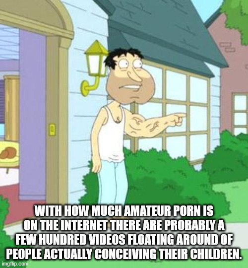 quagmire arm - With How Much Amateur Porn Is On The Internet There Are Probably A Few Hundred Videos Floating Around Of People Actually Conceiving Their Children. imgflip.com