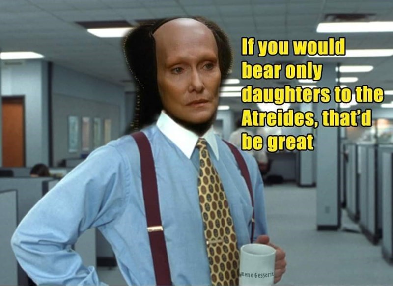 office space lumberg - If you would bear only daughters to the Atreides, that'd be great M e ne besserit