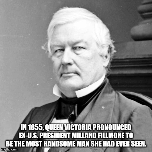 millard fillmore - In 1855, Queen Victoria Pronounced ExU.S. President Millard Fillmore To Be The Most Handsome Man She Had Ever Seen. Imgfip.com