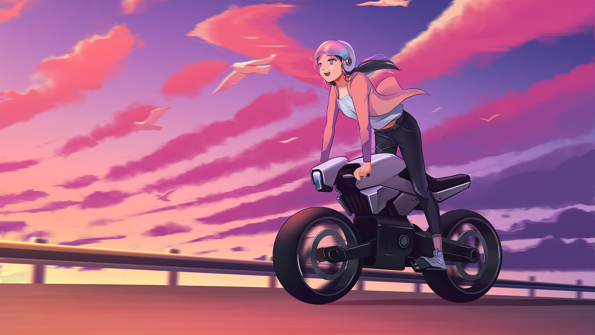 anime biker girl