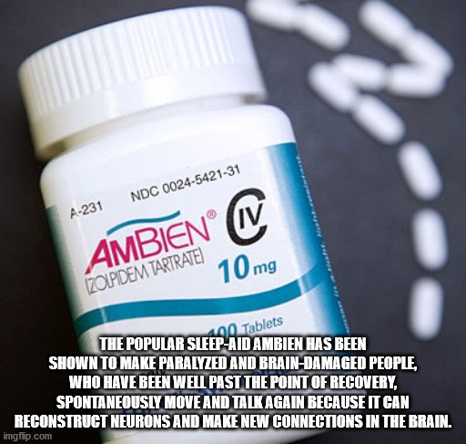dietary supplement - Ndc 0024542131 A231 Ambien Izolpidem Tartrate 400 Tablets The Popular SleepAid Ambien Has Been Shown To Make Paralyzed And BrainDamaged People Who Have Been Well Past The Point Of Recovery Spontaneously Move And Talk Again Because It 