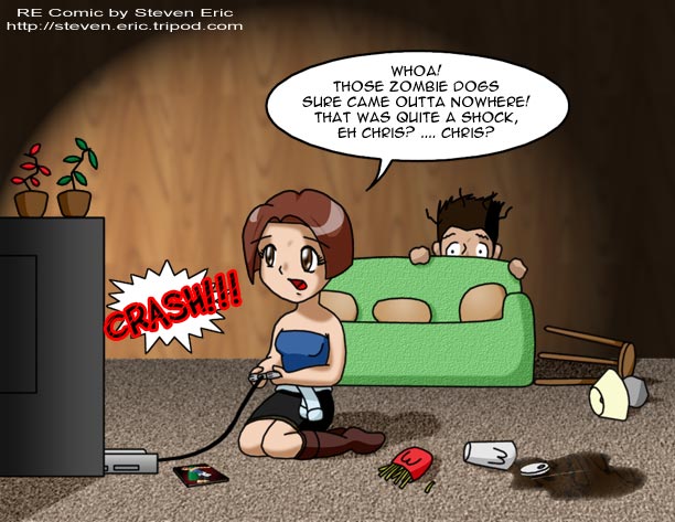 resident evil 5 funny - Re Comic by Steven Eric Whoa! Those Zombie Dogs Sure Came Outta Nowhere! That Was Quite A Shock, Eh Chris? .... Chris?