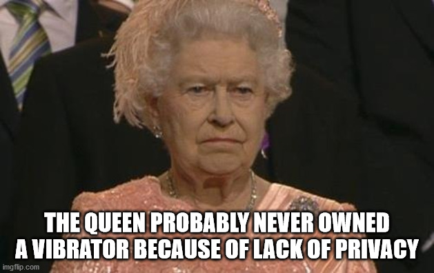 harry and meghan funny - queen elizabeth II of england - The Queen Probably Never Owned A Vibrator Because Of Lack Of Privacy