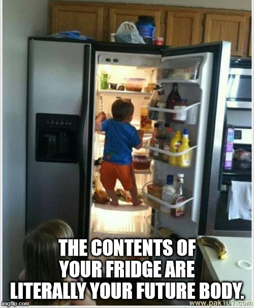 kids standing in front of an open refrigerator - The Contents Of Your Fridge Are Literally Your Future Body.
