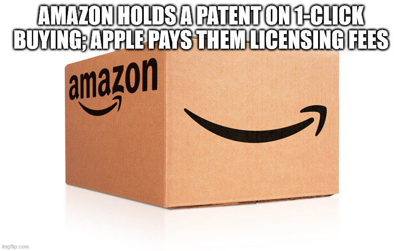 avesh khan - Amazon Holds A Patent On 1Click Buying Apple Pays Them Licensing Fees amazon imgflip.com