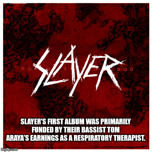 slayer world painted blood cover - Saver Slayer'S First Album Was Primarily Funded By Their Bassist Tom Araya'S Earnings As A Respiratory Therapist. Slayers Forestalenia Tate imgftp.com