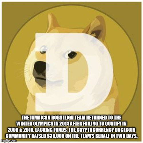 doge faucet - The Jamaican Bobsleigh Team Returned To The Winter Olympics In 2014 After Failing To Qualify In 2006 & 2010. Lacking Funds, The Cryptocurrency Dogecoin Community Raised $30,000 On The Team'S Behalf In Two Days. mgflip.com