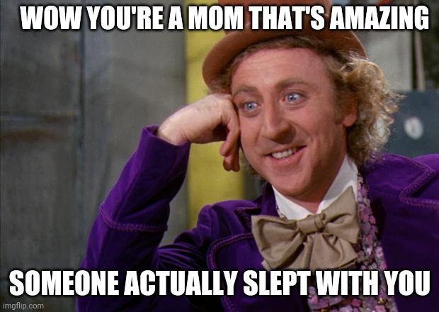 willy wonka meme - Wow You'Re A Mom That'S Amazing Someone Actually Slept With You imgflip.com