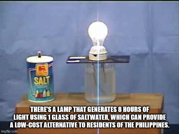joseph ducreux meme - There'S A Lamp That Generates 8 Hours Of Lightusing 1 Glass Of Saltwater, Which Can Provide A LowCost Alternative To Residents Of The Philippines. imgflip.com
