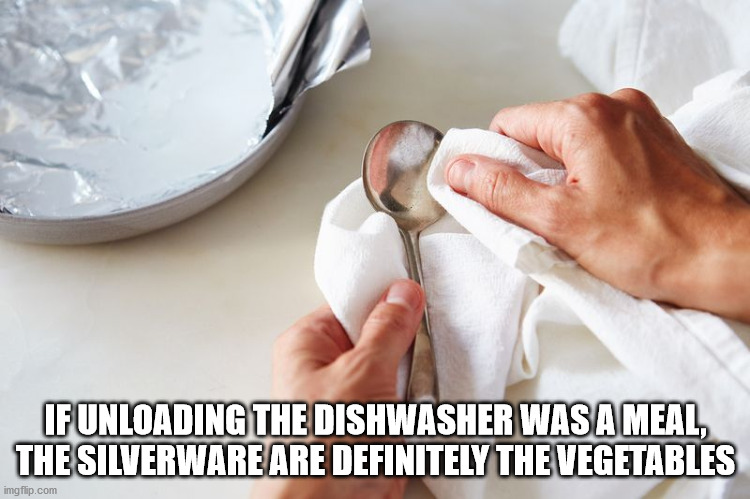 cleaning silverware - If Unloading The Dishwasher Was A Meal The Silverware Are Definitely The Vegetables imgflip.com
