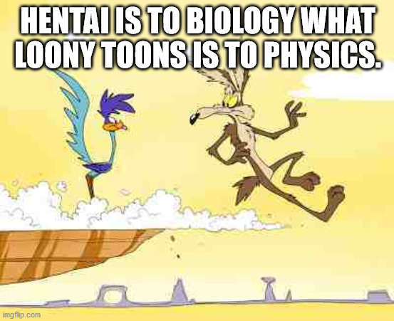 will e coyote - Hentai Is To Biology What Loony Toons Is To Physics. imgflip.com