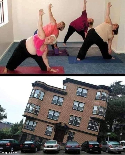 fat people doing yoga meme - imgflip.com