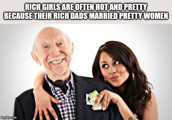 gold digger women - Rich Girls Are Often Hot And Pretty Because Their Rich Dads Married Pretty Women imgflip.com
