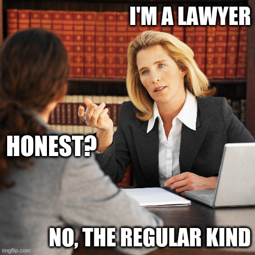 lawyer look - par I'M A Lawyer Honest? No, The Regular Kind imgflip.com